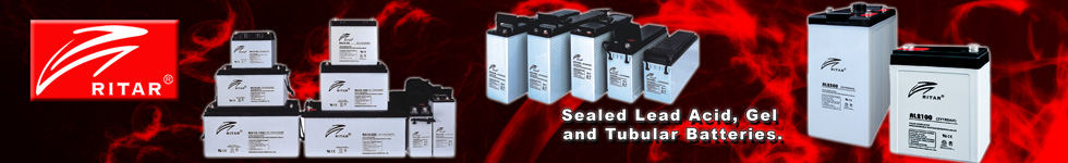 Ritar Sealed Lead Acid Gel and Tubular Batteries for Solar and Backup.